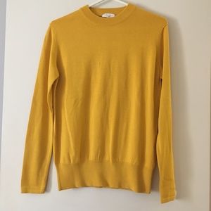 SANDRO Marigold Yellow Cotton + Silk Sweater XS